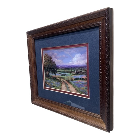 Framed And Matted Country Print Under Glass - Picture 2 of 3